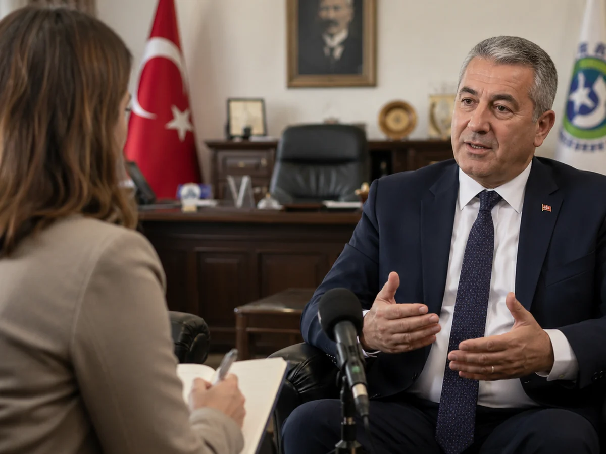 Röportaj ortamında medya etiği vurgusu yapan görsel