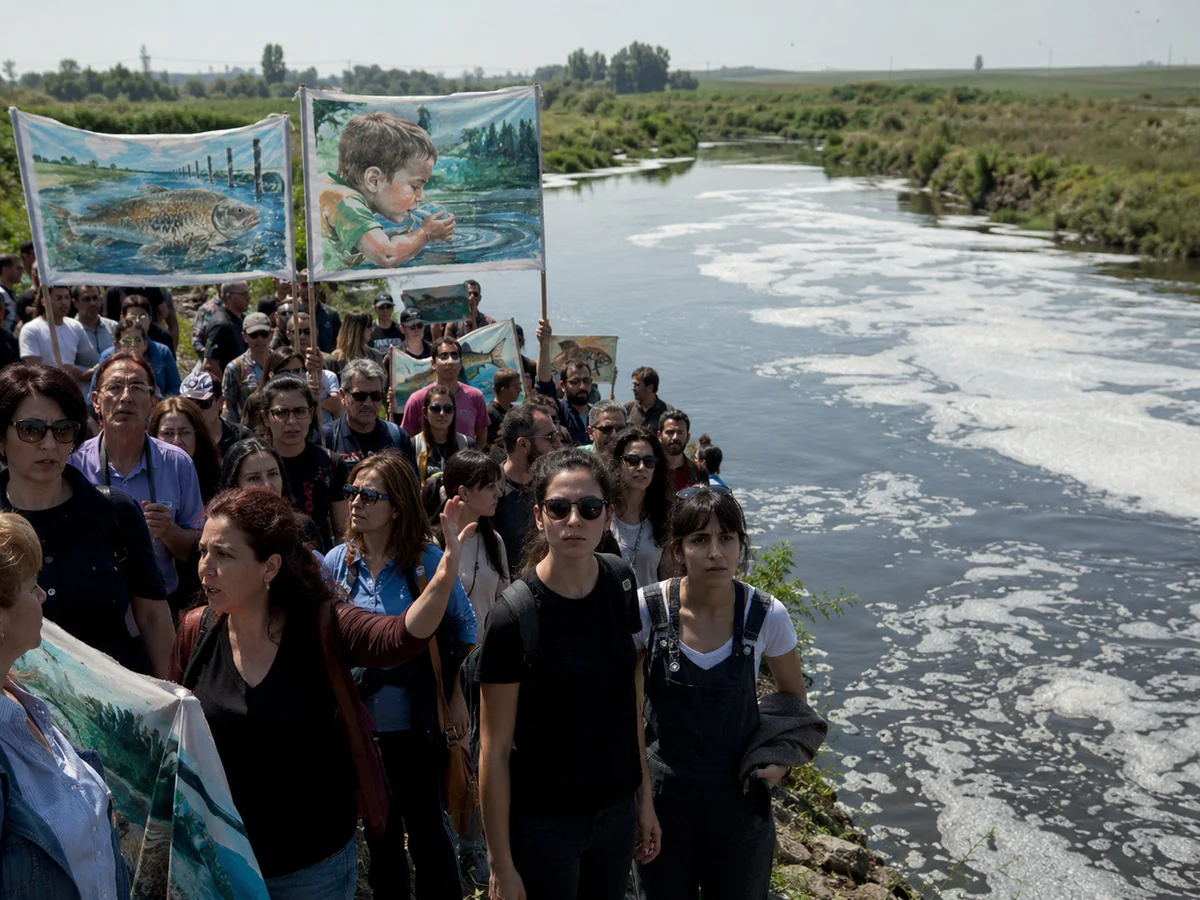 Ergene Nehri çevresinde çevre protestosu